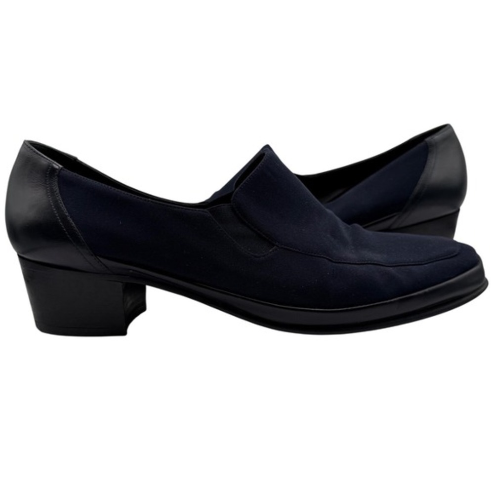Rangoni Firenze Women 10‎ Block Heel Slip On Navy Blue Loafers Made in Italy